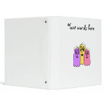 Girl ghosts in violet yellow and pink binder