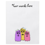 Girl ghosts in violet yellow and pink flyers