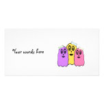 Girl ghosts in violet yellow and pink photo card template