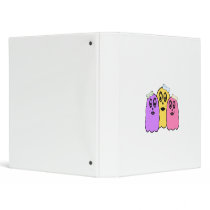 Girl ghosts in violet yellow pink 3 ring binder