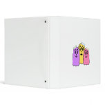Girl ghosts in violet yellow pink 3 ring binder