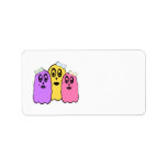 Girl ghosts in violet yellow pink custom address label