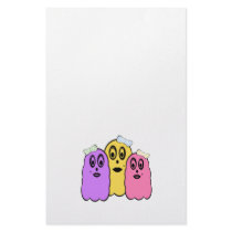 Girl ghosts in violet yellow pink personalized stationery