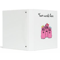 Girl ghosts with bows in pink vinyl binder