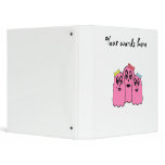 Girl ghosts with bows in pink vinyl binder