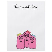 Girl ghosts with bows in pink full color flyer