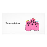 Girl ghosts with bows in pink customized photo card