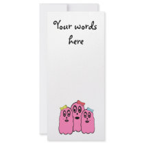 Girl ghosts with bows in pink rack cards