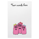 Girl ghosts with bows in pink personalized stationery