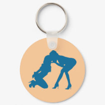 Girl - girl D/s Silhouette Kiss Keychain