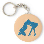 Girl - girl D/s Silhouette Kiss Keychain