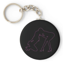 Girl - girl D/s Silhouette Kiss Keychain