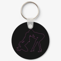 Girl - girl D/s Silhouette Kiss Keychain