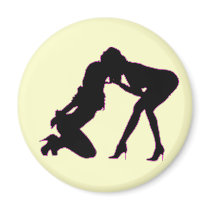 Girl - girl D/s Silhouette Magnet by uniqueandkinky Girl - girl D/s Silhouette Magnet