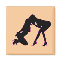 Girl - girl D/s Silhouette Magnet by uniqueandkinky Girl - girl D/s Silhouette Magnet
