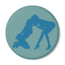 Girl - girl D/s Silhouette Magnet by uniqueandkinky Girl - girl D/s Silhouette Magnet