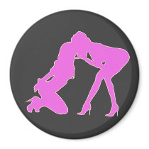 Girl - girl D/s Silhouette Magnet by uniqueandkinky Girl - girl D/s Silhouette Magnet