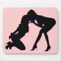 Girl - girl D/s Silhouette Mousepad mousepad
