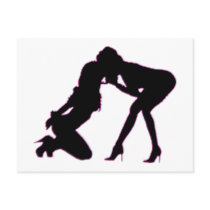 Girl - girl D/s Silhouette Post Card postcards