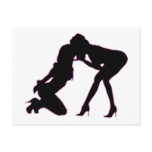 Girl - girl D/s Silhouette Post Card