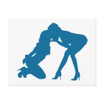 Girl - girl D/s Silhouette Post Card