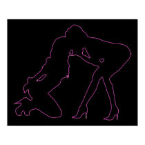 Girl - girl D/s Silhouette Poster posters