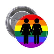 Girl + Girl Rainbow Button