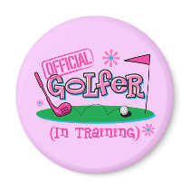 Girl Golfer In Training Magnets