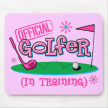 Girl Golfer In Training Mousepads