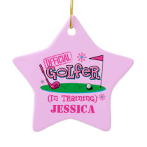 Girl Golfer In Training Personalized Ornament