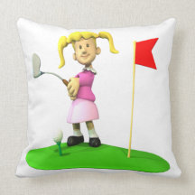 Girl Golfer Pillow
