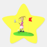 Girl Golfer Star Stickers