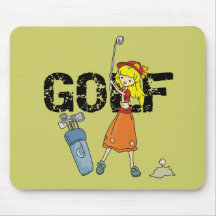 Girl Golfer Tshirts and Gifts Mouse Pad