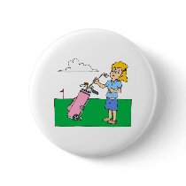 Girl Golfers buttons by shopaholicchick Girl Golfers buttons