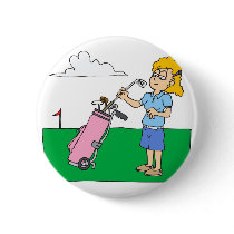 Girl Golfers buttons by shopaholicchick Girl Golfers buttons