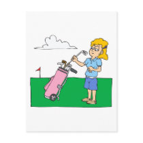 Girl Golfers postcards