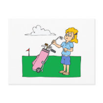 Girl Golfers postcards