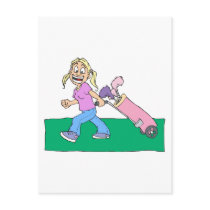 Girl Golfers postcards