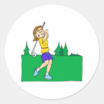 Girl Golfers Round Stickers