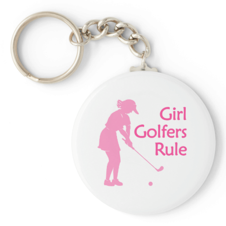 Girl Golfers Rule Key Chain