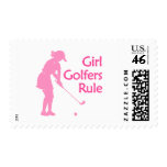 Girl Golfers Rule postage