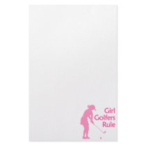 Girl Golfers Rule Stationery