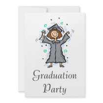Girl Grad Celebration Custom Invitations