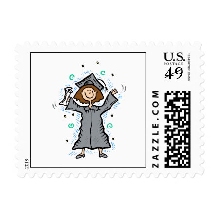Girl Grad Celebration Postage Stamp