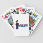 Girl Graduation in Blue Gown Card Decks