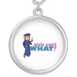 Girl Graduation in Blue Gown Custom Necklace