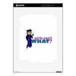 Girl Graduation in Blue Gown iPad 2 Decals