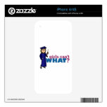 Girl Graduation in Blue Gown iPhone 4S Decal