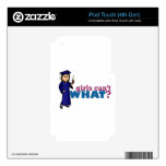Girl Graduation in Blue Gown Skins For iPod Touch 4G