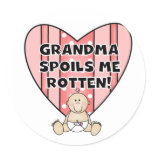 Girl Grandma Spoils Me Round Sticker